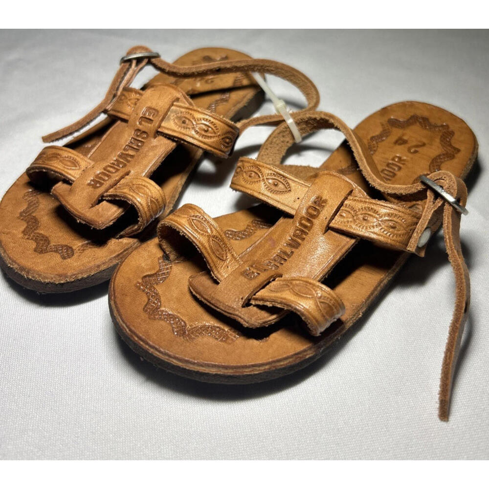 Kids Handmade El salvador  Huaraches Sandals Size 24 Or 6.5 Us